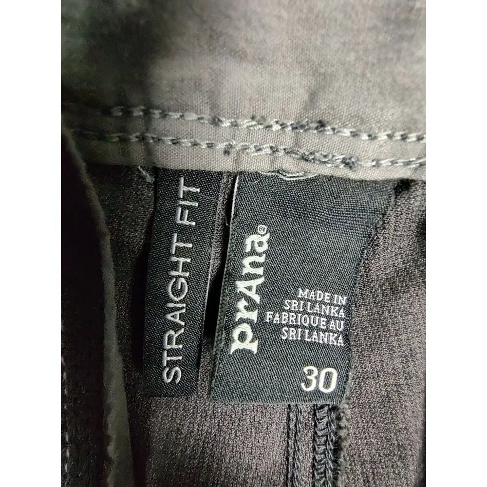 Prana Pants Men's 30x32 Dark Gray Straight Fit Stretch Casual Golf Outdoor‎